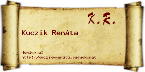 Kuczik Renáta névjegykártya